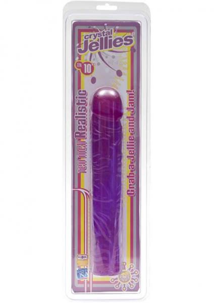 Crystal Jellies 10in Classic Dildo Purple