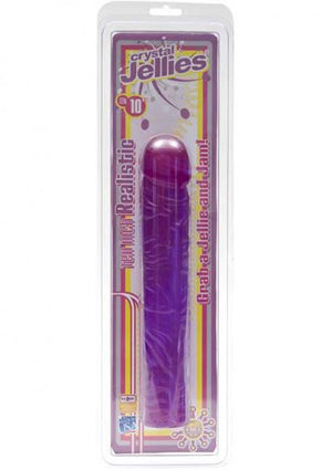 Crystal Jellies 10in Classic Dildo Purple