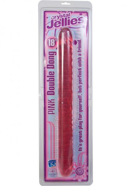 Crystal Jellies Double Dong 18 Inches Pink