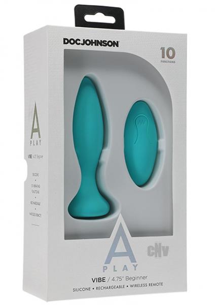 A Play Vibe Beginner Anal Plug With Remote Control Teal