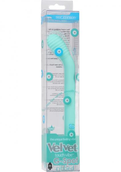 Velvet Touch Vibe G Spot Ribbed Vibrator Mint Green
