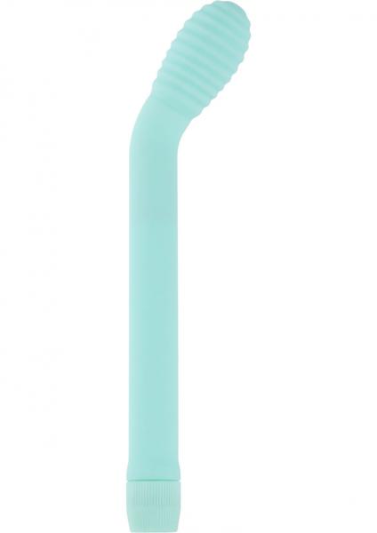 Velvet Touch Vibe G Spot Ribbed Vibrator Mint Green