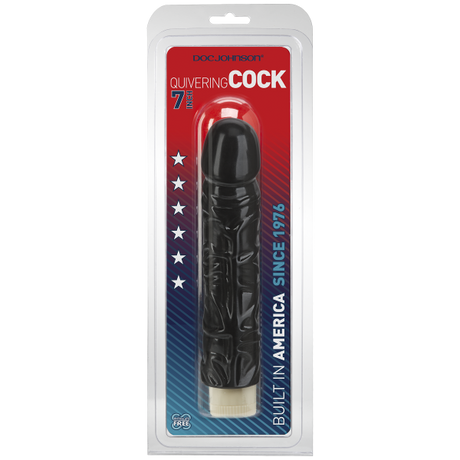 Quivering C*Ck Vibrator With Sil A Gel Sleeve Black
