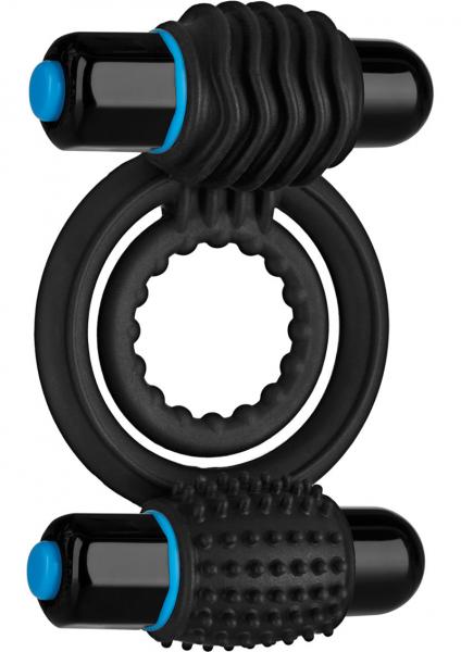 Optimale Silicone Vibrating Double C Ring Waterproof Black