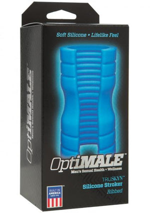 Optimale Truskyn Silicone Ribbed Stroker Blue