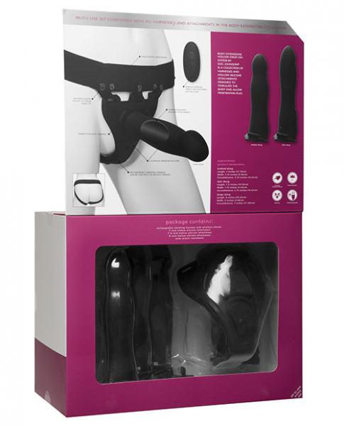 Body Extensions Be Naughty Vibrating 4 Piece Strap On Set