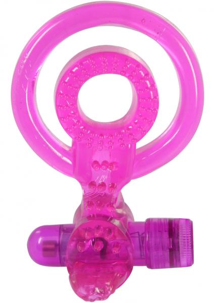 Willie Wrapper Dual Cock Ring With Bullet Waterproof Purple