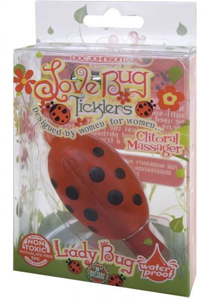 Love Bug Ticklers Lady Bug Waterproof Clitoral Massager Red