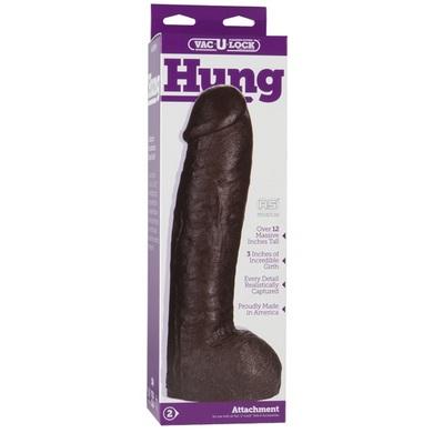 Vac U Lock 12" Realistic Hung Dong Brown