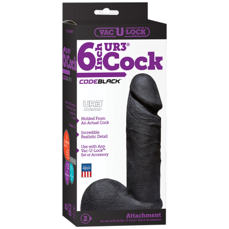 Vac U Lock Code Black Ur3 Realistic 6 Inches Cock