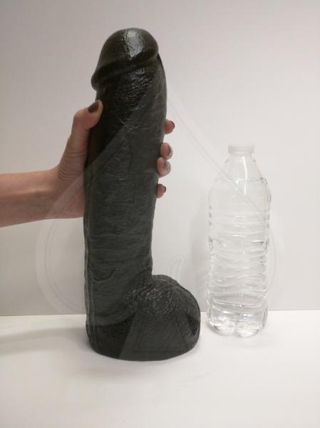 Vac U Lock Code Black Realistic Hung Dildo 12 Inches