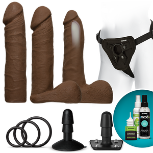 Vac U Lock Dual Density Ultraskyn Strap On Set Brown