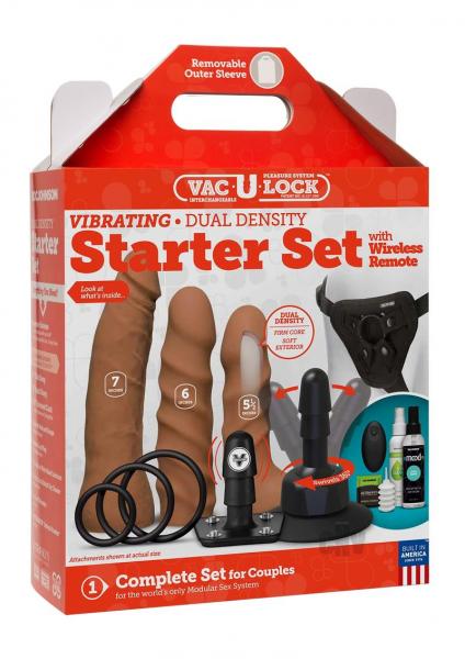 Vac U Lock Vibrating Dual Density Starter Set With Wireless Remote Tan
