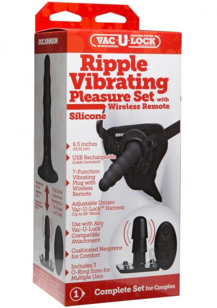 Vac U Lock Ripple Vibrating Pleasure Set Black