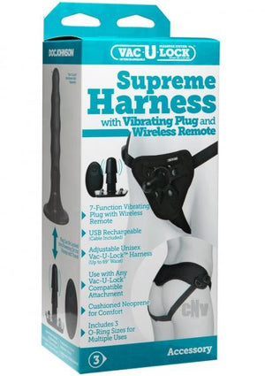 Vac U Lock Supreme Harness With Vibrating Plug