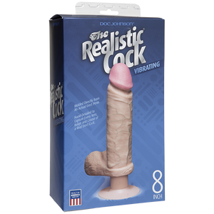 Vibro Realistic Dildo 8 Inch Beige
