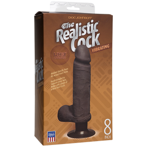 The Vibro Realistic Cock Ur3 Vibrator 8 Inch Brown