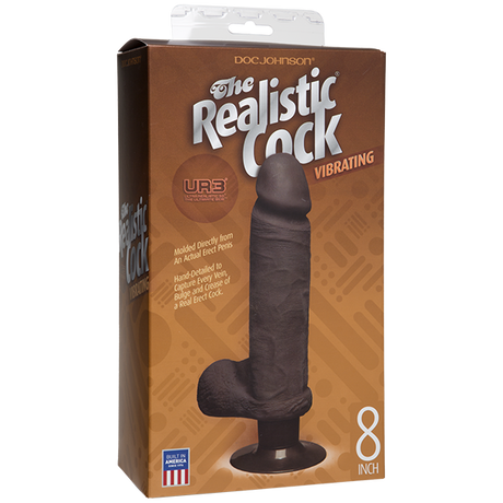 The Vibro Realistic Cock Ur3 Vibrator 8 Inch Brown