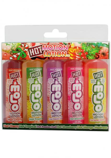 Hot Motion Lotion Christmas Pack 5 Assorted Flavors 1 Ounce