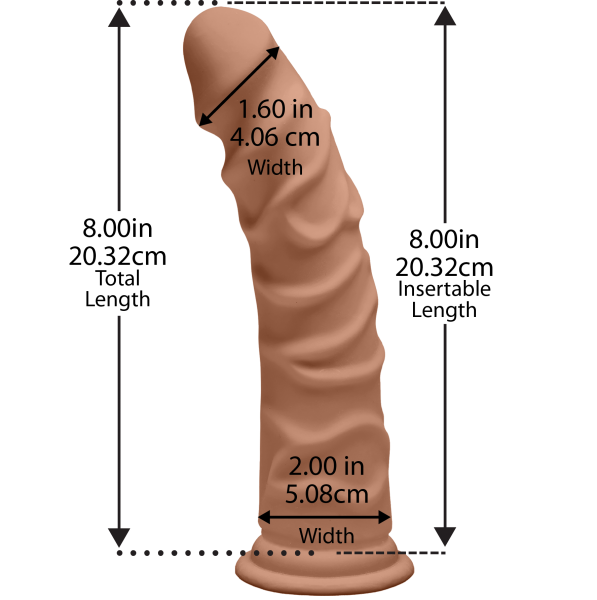 D Ragin D 8 Inches Caramel Ultraskyn Tan Dildo