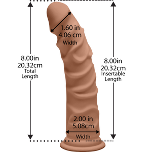 D Ragin D 8 Inches Caramel Ultraskyn Tan Dildo