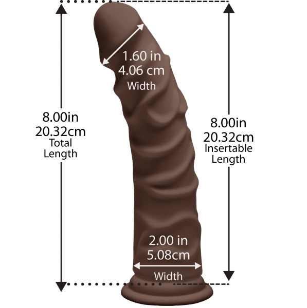 D Ragin D 8 Inches Chocolate Ultraskyn Brown Dildo
