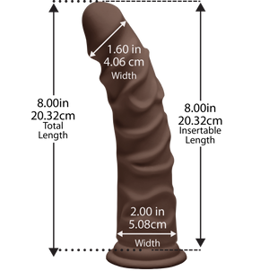 D Ragin D 8 Inches Chocolate Ultraskyn Brown Dildo