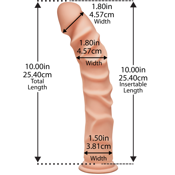D Ragin D 10 Inches Vanilla Ultraskyn Beige Dildo