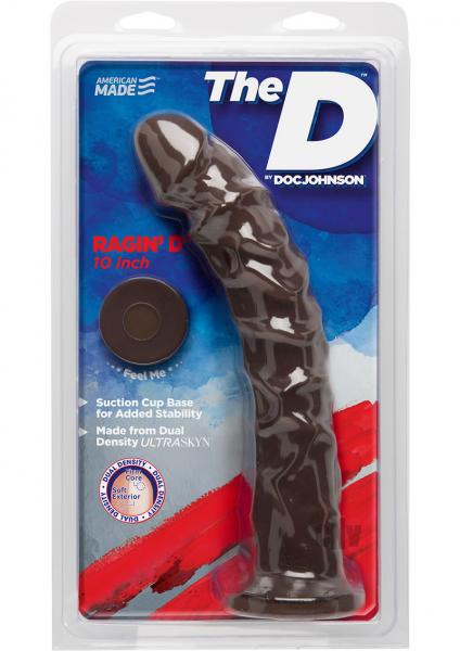 D Ragin D 10 Inches Chocolate Ultraskyn Brown Dildo