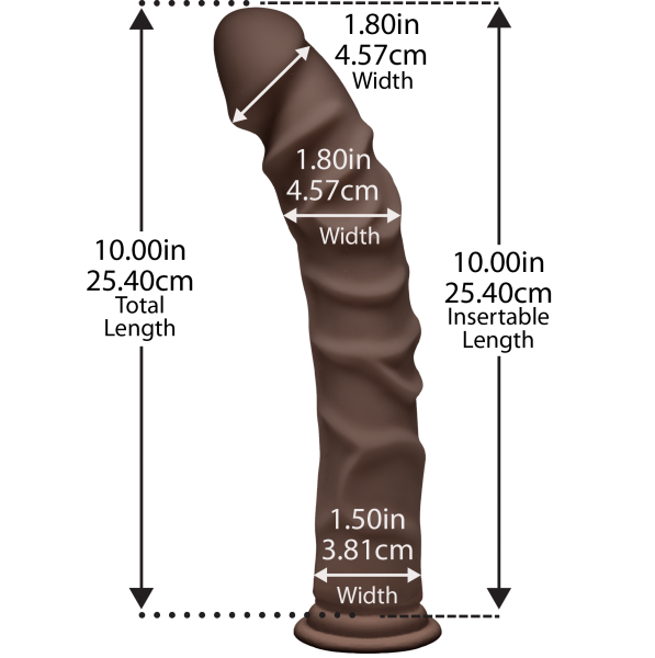 D Ragin D 10 Inches Chocolate Ultraskyn Brown Dildo