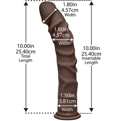 D Ragin D 10 Inches Chocolate Ultraskyn Brown Dildo