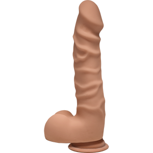 The D Ragin D 7.5 Inches Dildo With Balls Caramel Tan