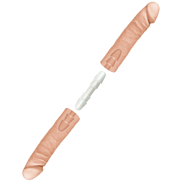The Double D 16 Inches Vanilla Ultraskyn Beige Dildo