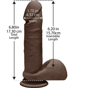 The D Perfect D 7 Inches Dildo With Balls Chocolate Brown