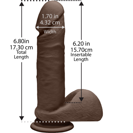 The D Perfect D 7 Inches Dildo With Balls Chocolate Brown