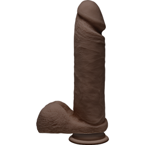 The D Perfect D 8 Inches Dildo With Balls Chocolate Brown
