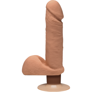 The D Perfect D Vibrating Dildo 7 Inch Caramel Tan
