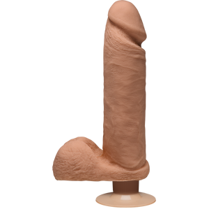 The D Perfect D Vibrating Dildo 8 Inch Caramel Tan