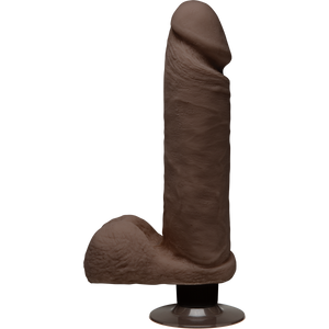 The D Perfect D Vibrating Dildo 8 Inch Chocolate Brown