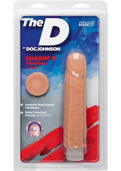 The D Shakin D 7 Inch Vibrating Dildo Vanilla Beige