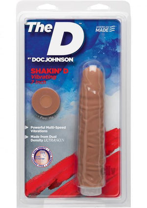 The D Shakin D 7 Inch Vibrating Dildo Caramel Tan