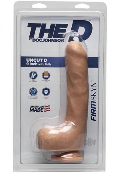The D Uncut D 9 Inches With Balls Firmskyn Beige Dildo