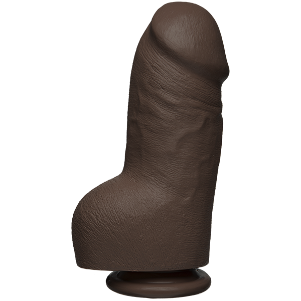 The D Fat D 8 Inches With Balls Firmskyn Brown Dildo