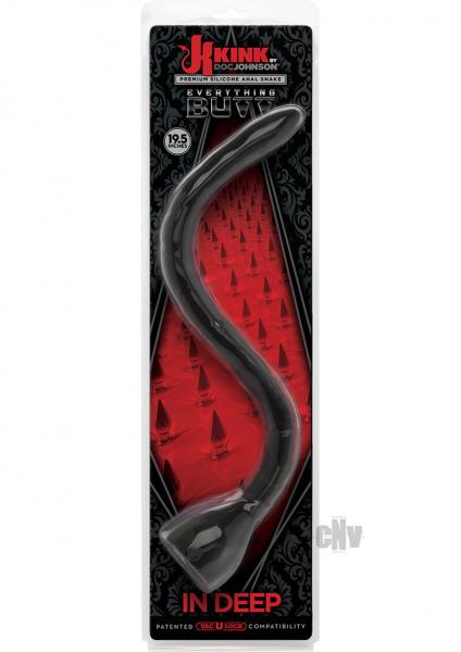 Kink In Deep Silicone Anal Snake 19.5 Inches Black