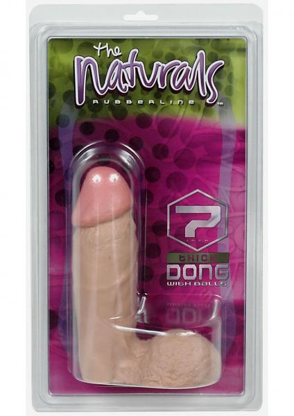 The Naturals 7 Inches Thick Dong With Balls Beige