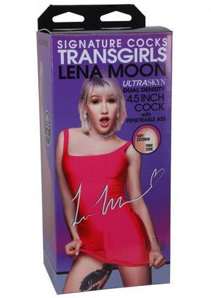 Signature Cocks Transgirls Lena Moon Ultraskyn Dual Density 4.5 In. Cock With Penetrable Ass Beige