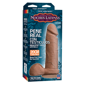 Noches Latinas Pene Real Con Testiculos Brown Dildo