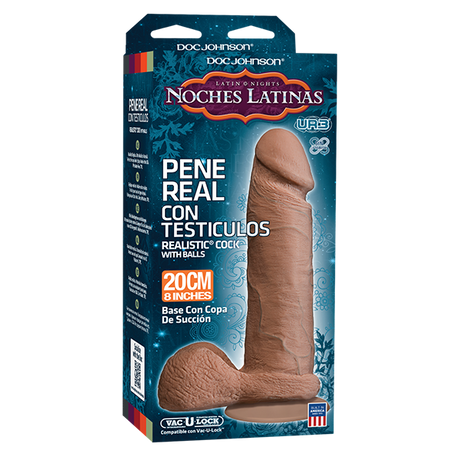 Noches Latinas Pene Real Con Testiculos Brown Dildo