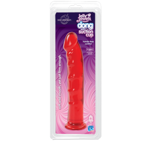 Jelly Jewel Dong With Suction Cup Ruby Red