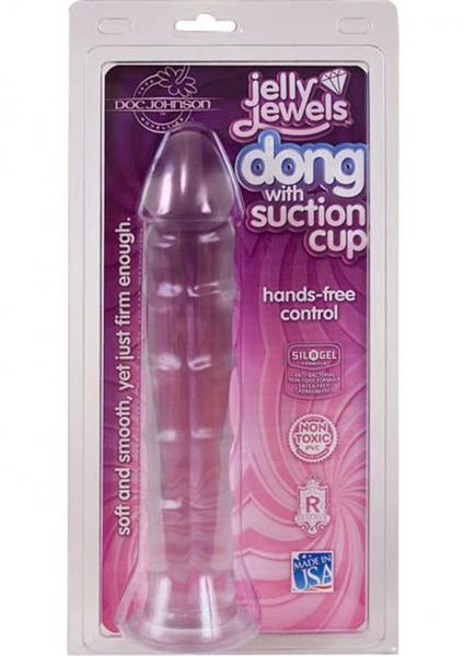 Jelly Jewels Dong With Suction Cup 8 Inch Clear